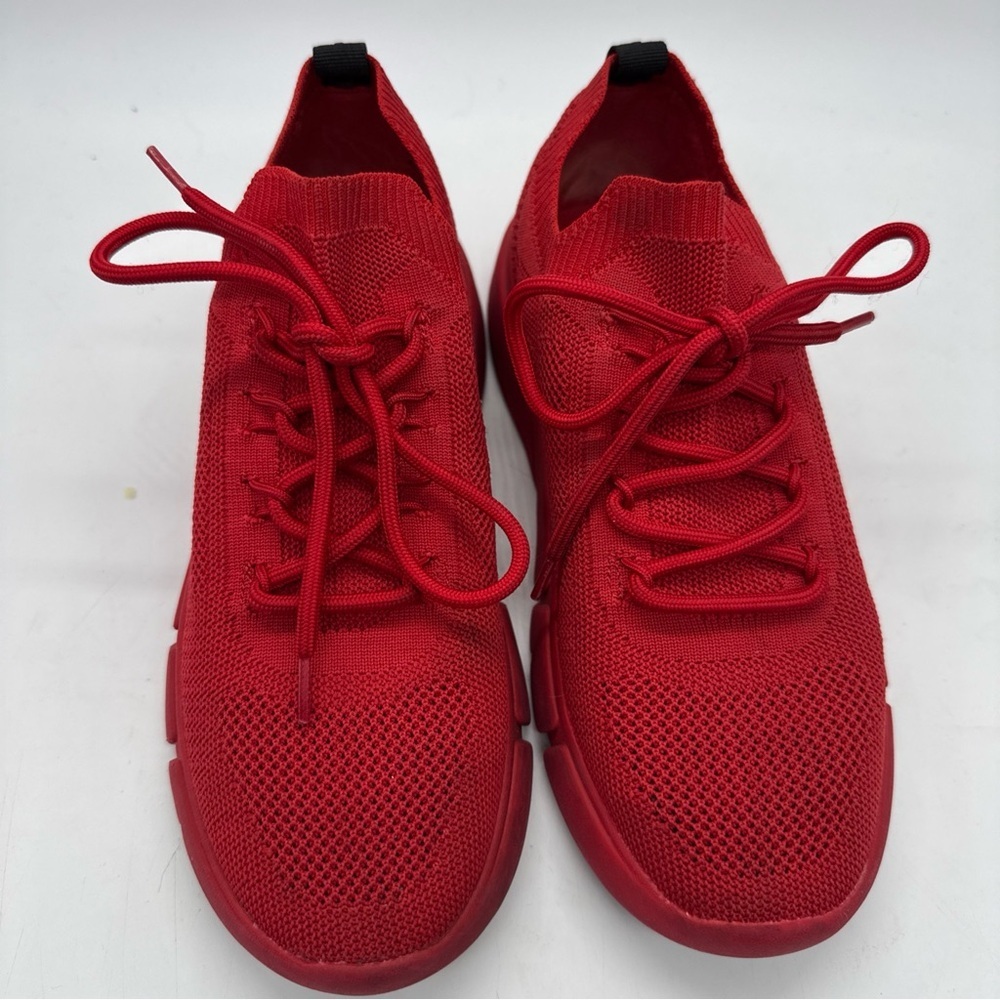 Aldo Red Knit Lace-Up Sneakers